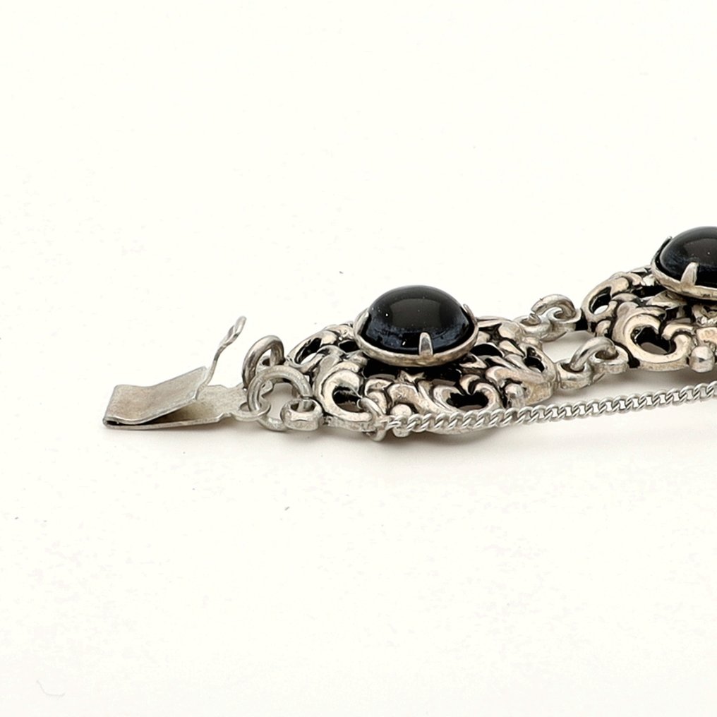 Zonder minimumprijs - Armband Zilver Onyx #4.3