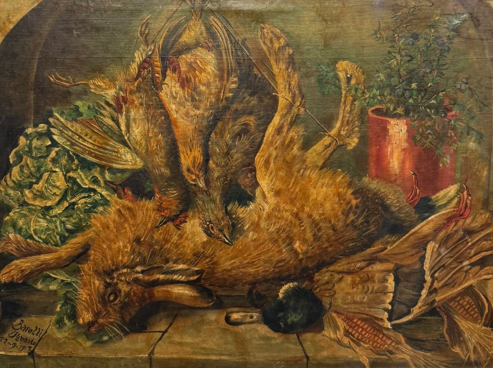 Ignazio Barelli (XIX-XX) - Natura Morta con Selvaggina #1.0