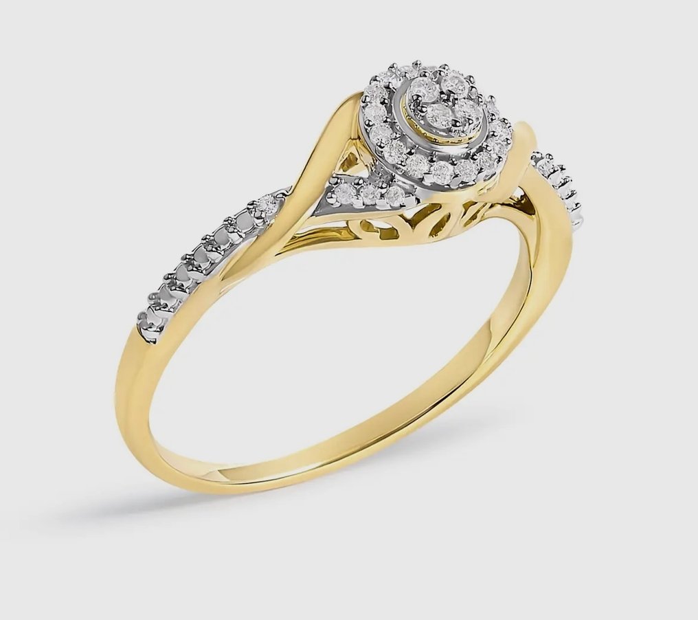 Intini Jewels - Δαχτυλίδι αρραβώνων - halo - 10 kt. Κίτρινο χρυσό -  10.00ct. tw. #1.0