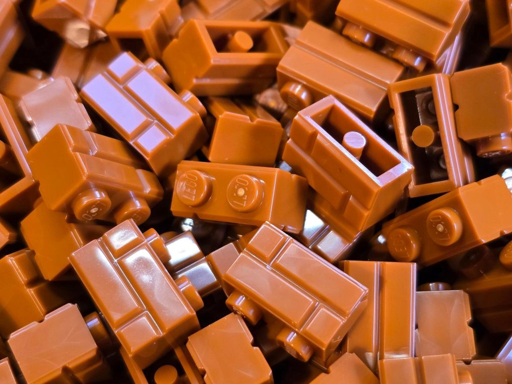 LEGO - 玩具 New Brick Modified 1 x 2 with Masonry Profile Dark Orange 500pcs #1.0