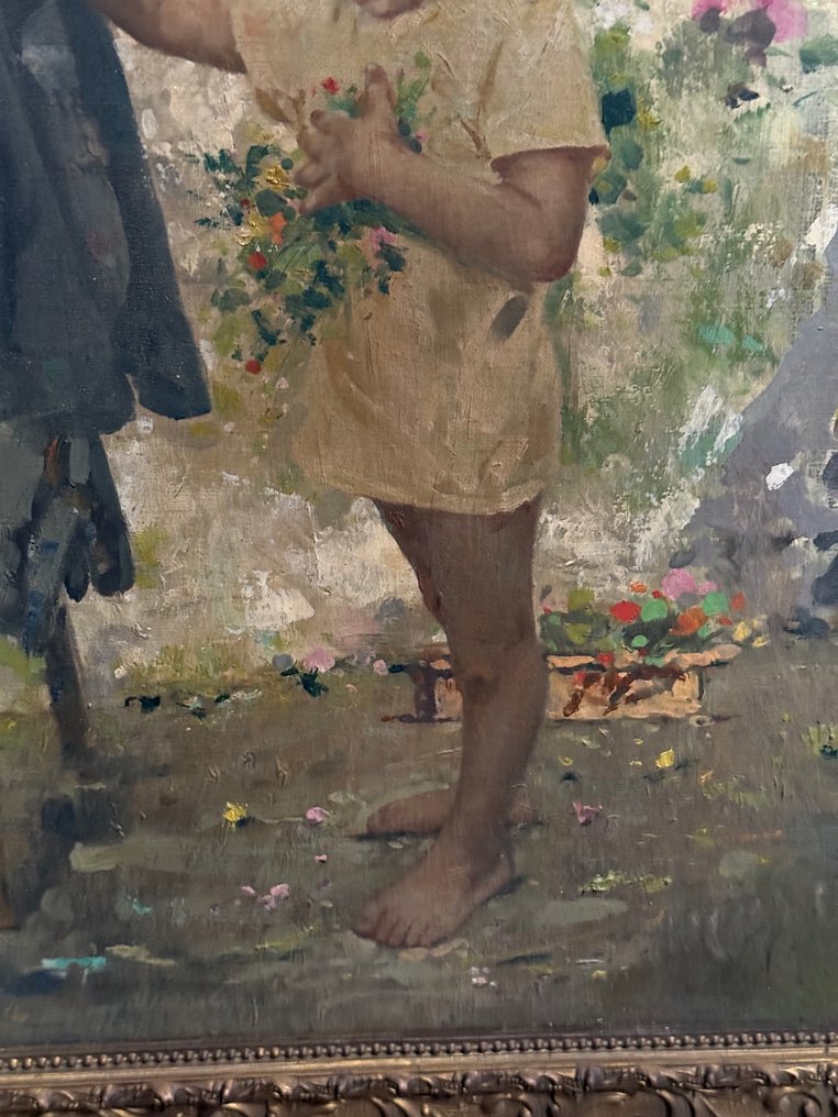Scuola italiano (XIX-XX) - Fanciullo con fiori #3.2