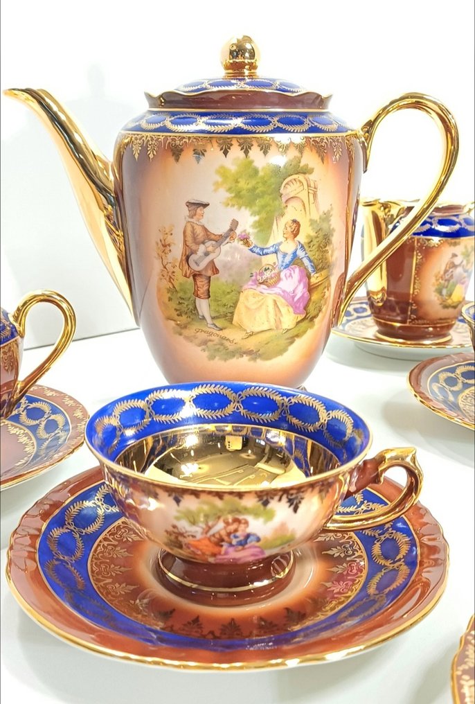 Gloria - 整套咖啡杯具 (13) - Rembrandt - 瓷器, 鍍金 #4.3