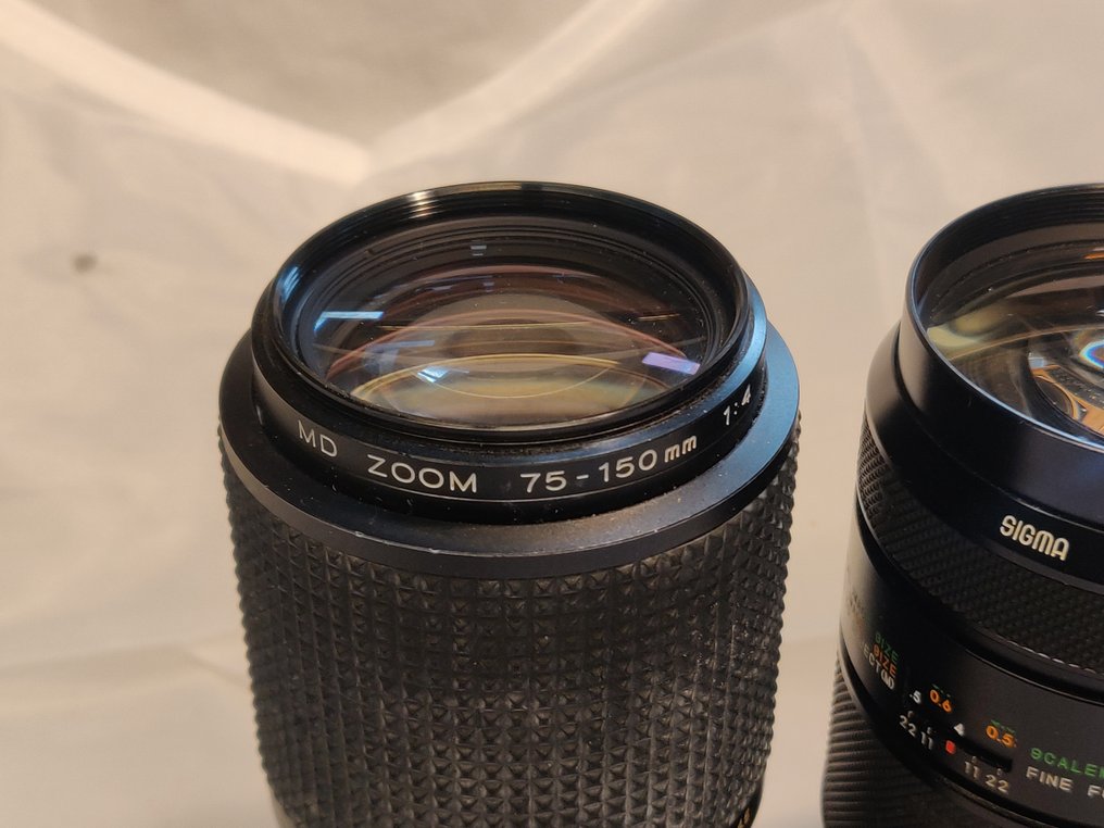 Minolta, Sigma MD Zoom 4/75–150mm + Sigma 3,5/200mm Multi-Coated – Minolta MD (SR) | Zoomlens #1.0