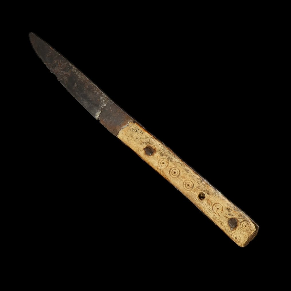 维京时代 铁 Knife, 带有装饰的骨柄 #1.0
