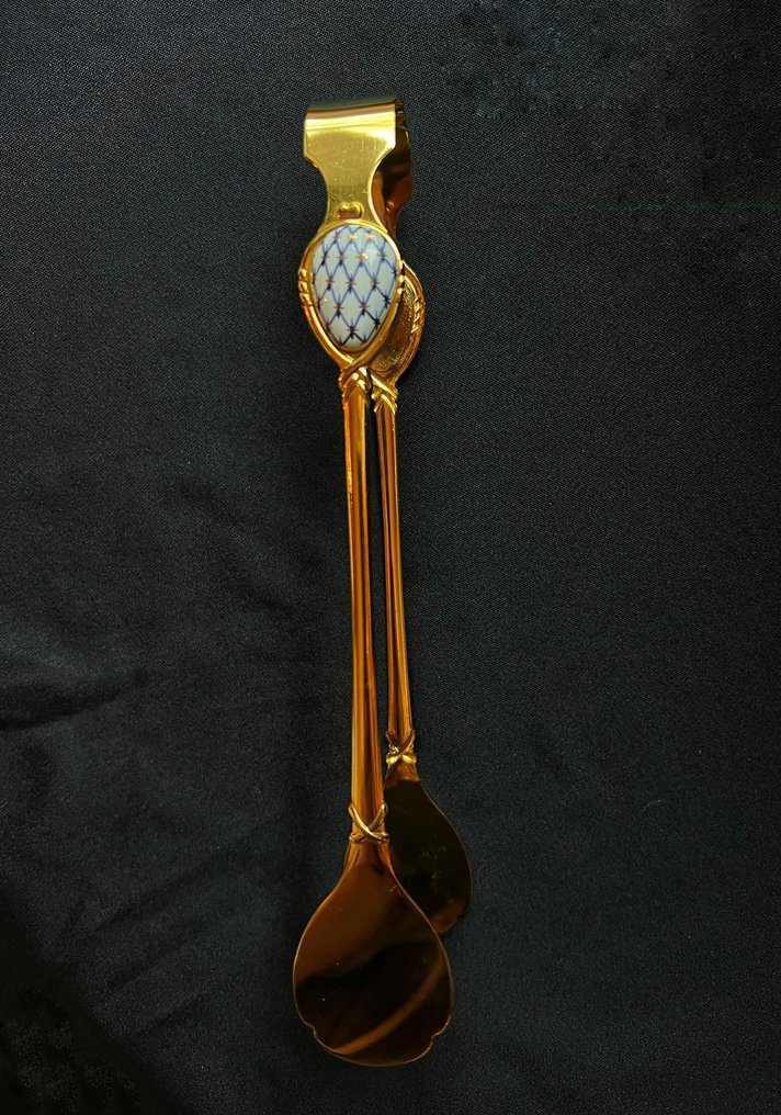 Lomonosov - Kobaltnetz - 咖啡杯具組 (2) - 瓷器, 金屬, 鍍金 - 非常罕见！ #3.2