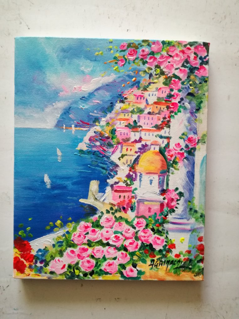 Alfredo Grimaldi (1950) - Positano fiorita (costiera amalfitana) #1.0