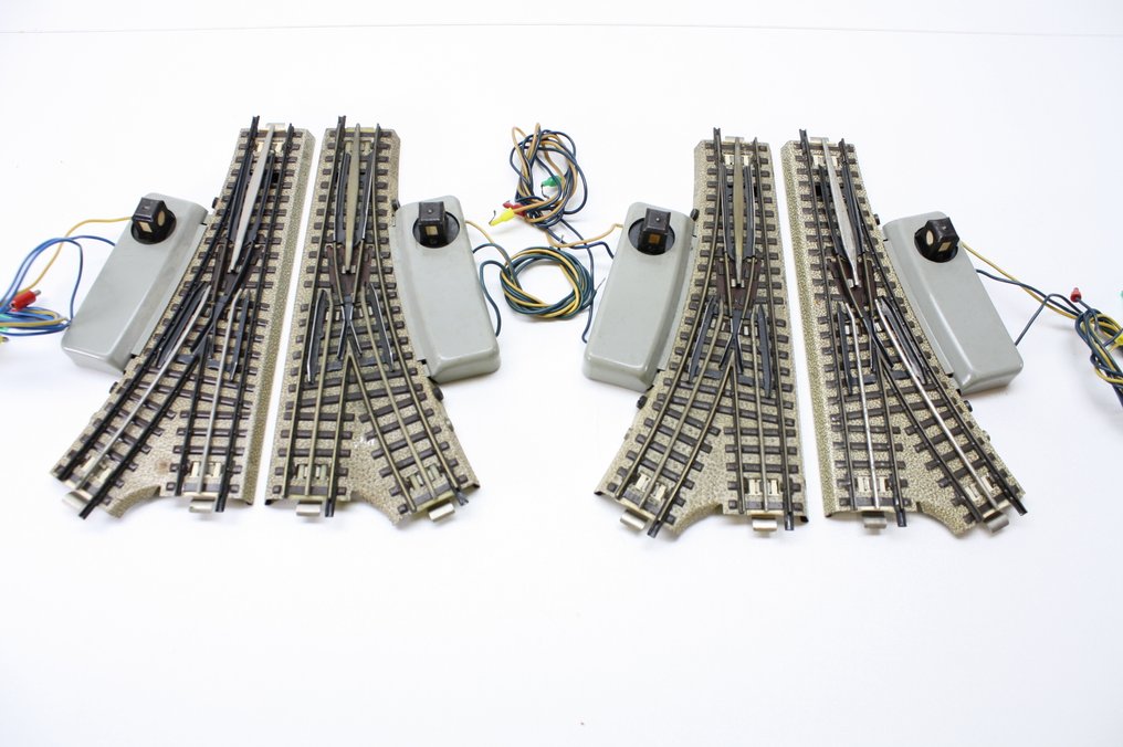 Märklin H0 - 模型火車軌道 (10) - 10x M轨道轨道 + 3轨（复古）Wissels #3.2