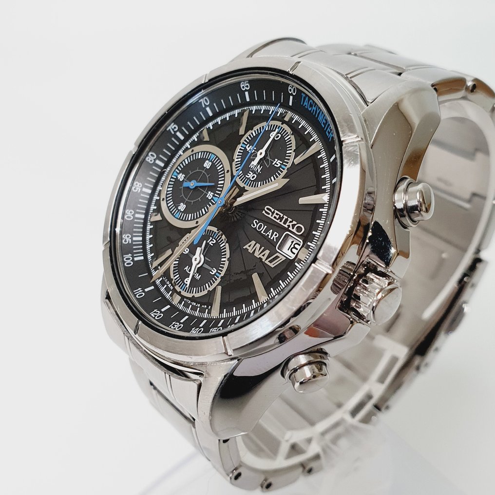 Seiko - Solar Chronograph - No reserve price - V172-0BA0 ANA(ALL NIPPON AIRWAYS) Limited Edition - Men - 2010-2020  #3.2