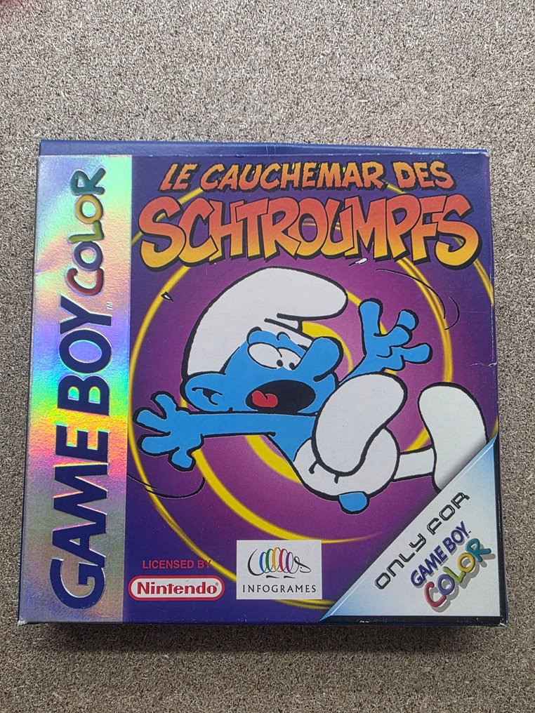 OLD STOCK - Extremely Rare - Nintendo Game Boy Color 'Le Cauchemar Des Schtroumpfs' First edition - Nintendo Gameboy, boxed with game, Inlay, and manual - Gra wideo - W oryginalnym pudełku #1.0
