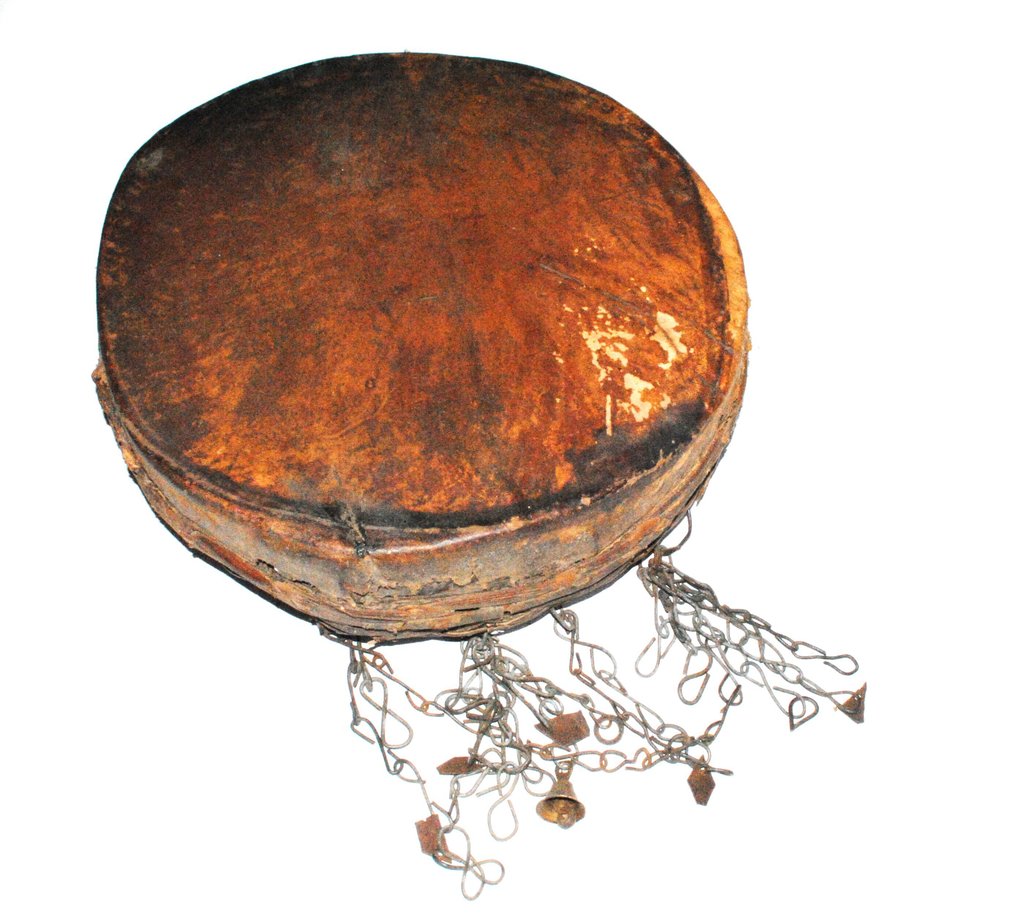 Τρόμπα Chepang, δύο τύμπανα, σφυρίχτρα σαμάνα 43 εκ. - Νεπάλ (χωρίς τιμή ασφαλείας) #1.0