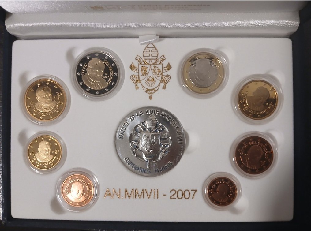 教廷. Proof Set 2007 (incl. medaglia in argento)  (没有保留价) #1.0