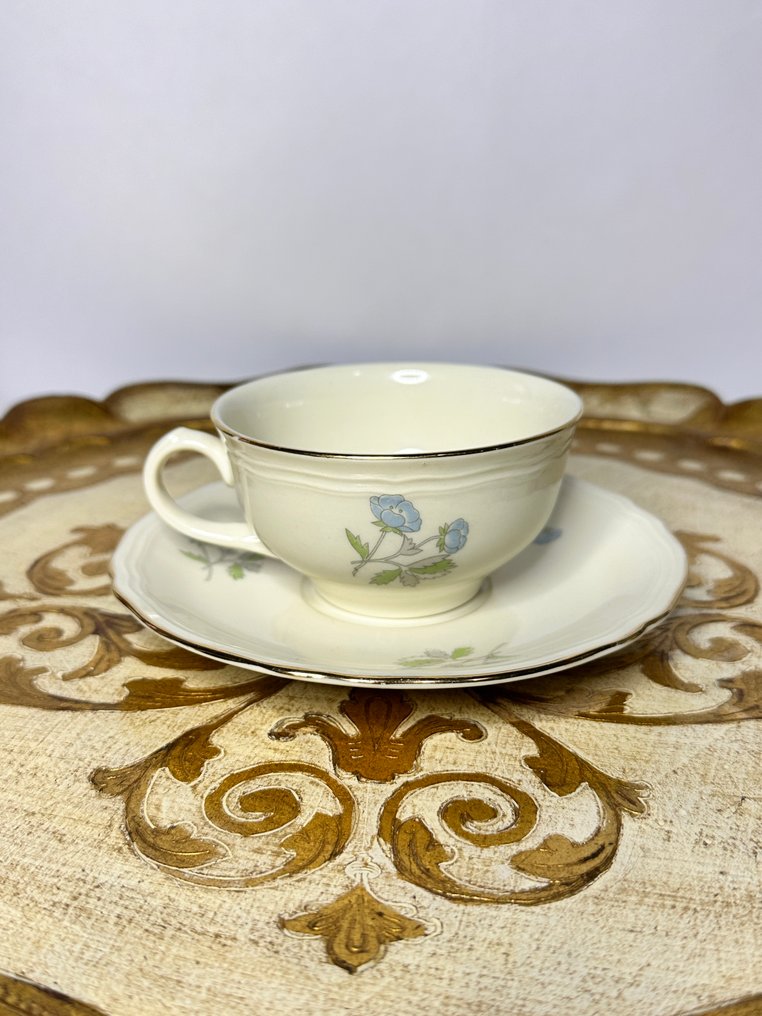 Richard Ginori - Φλιτζάνι και πιατάκι (12) - Richard Ginori Blue Floral - Μαλακή πορσελάνη - Βιντετζιάν Ιταλικό Πορσελάνη #3.2