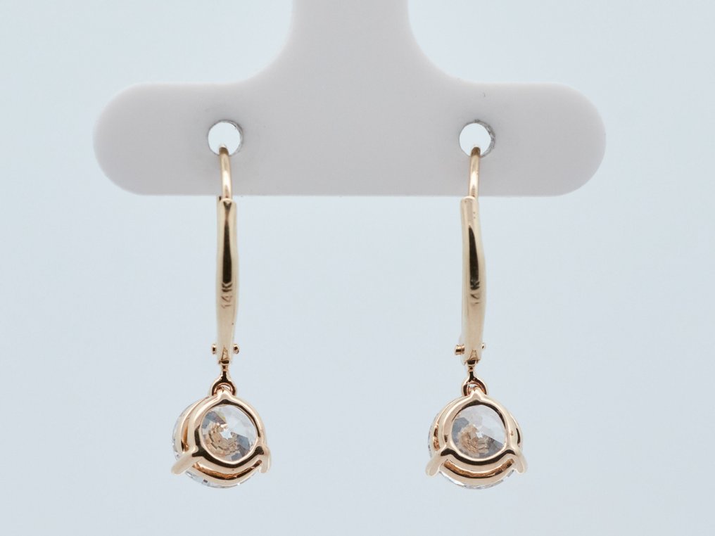 没有保留价 - 耳环 - 14K包金 黄金 - 2.18ct. tw. 钻石 (实验室培育) #3.2