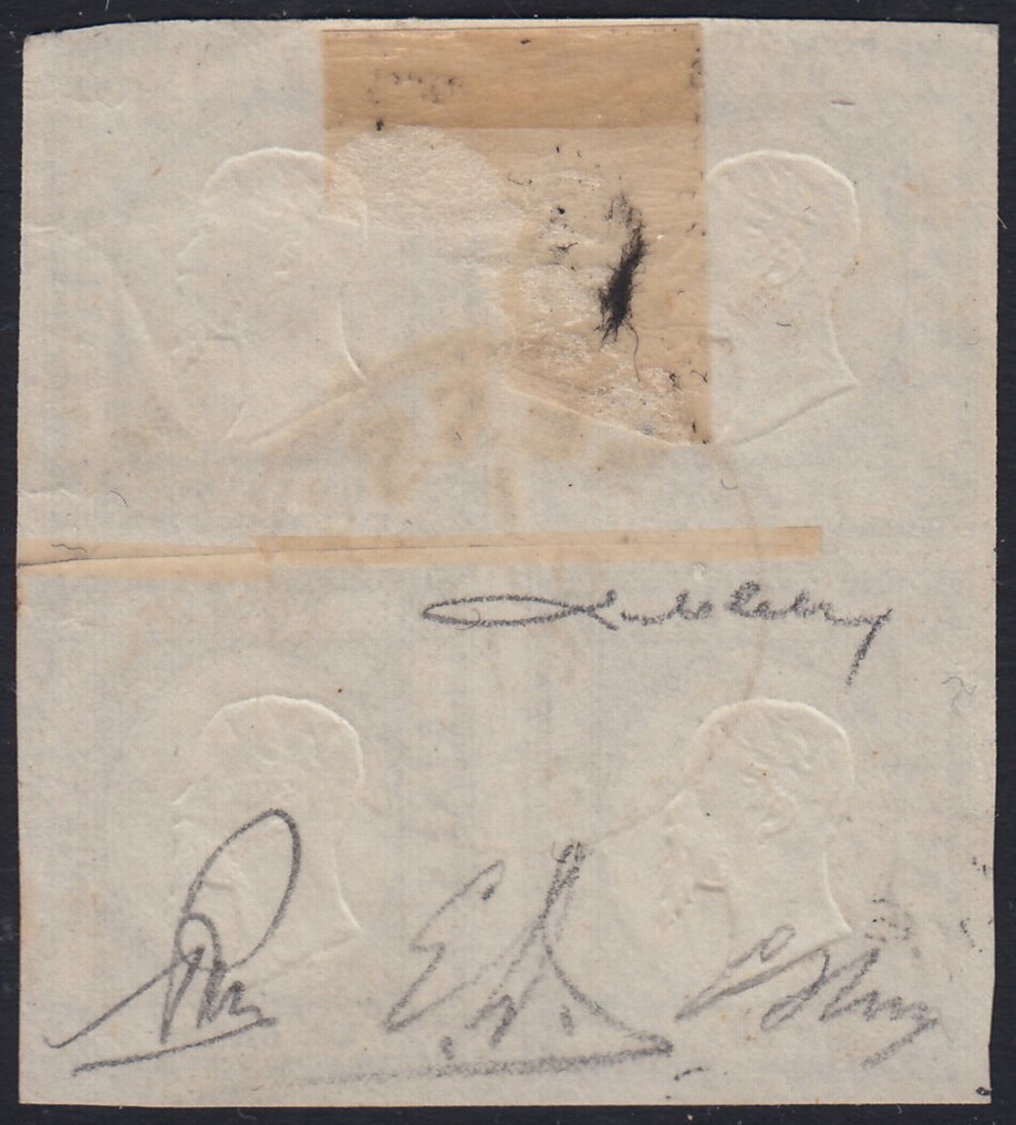 Αρχαία ιταλικά κράτη - Νάπολη 1861 - 1 γραμ. μαύρο μπλοκ τεσσάρων δειγμάτων χρησιμοποιημένων SESSA 1/10/61 - Sassone n. 19 #1.0