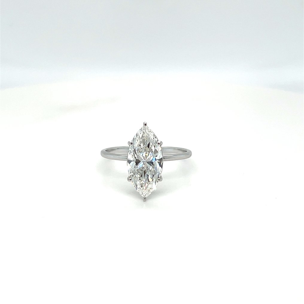 沒有保留價 - 戒指 - 14 克拉 白金 -  2.02ct. tw. 鉆石 (實驗室培育) #1.0