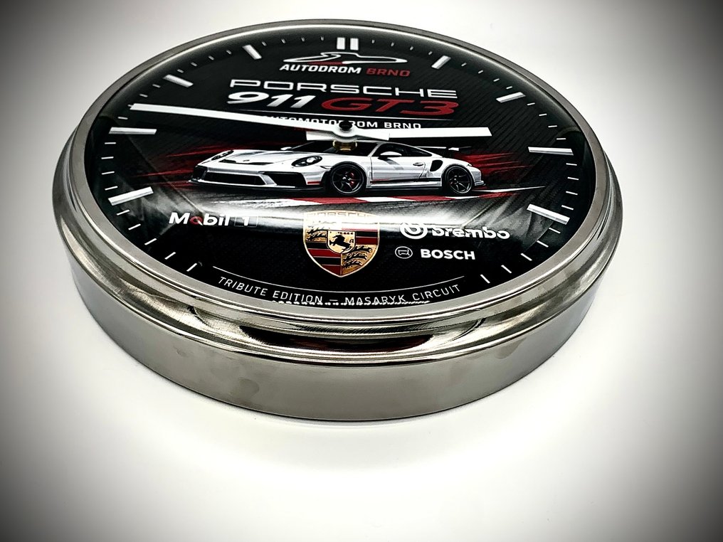 保时捷911 GT3 – 布尔诺赛车场 – 马萨雷克赛道 – 时钟 - LukanowskyArt - 現代的 玻璃, 金屬 - 2020+ - Porsche 911 GT3 #3.2