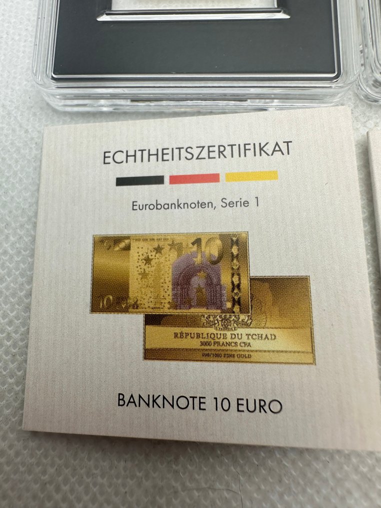 Τσαντ. Gold Banknotes ND, 10+5 euro , oro 1/500 Oz .999  (χωρίς τιμή ασφαλείας) #2.1