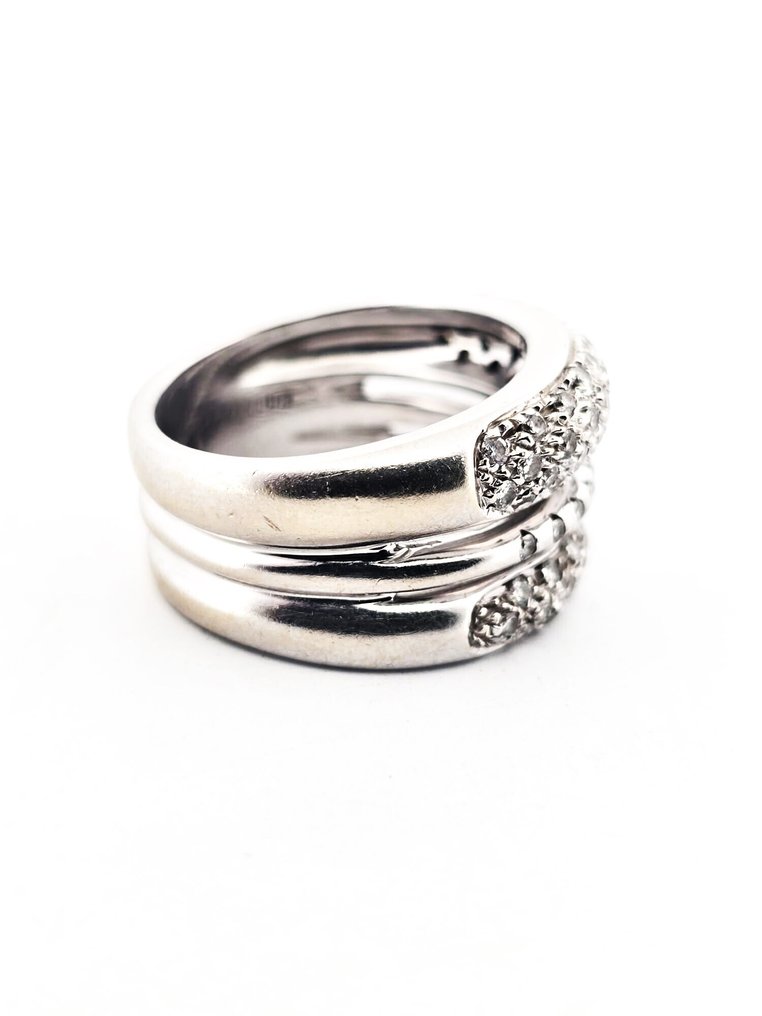 戒指 - 18K包金 白金 -  1.00ct. tw. 钻石 (天然)  #3.2