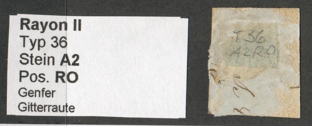 Switzerland 1850 - CH - Rayon II - Zst. No. 16II - Type 36 - Stein A2-RO #2.1