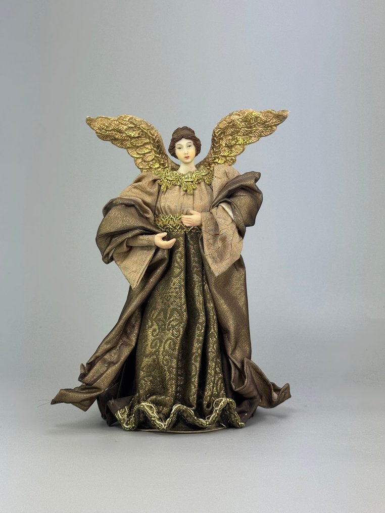 Αγαλματίδιο - Coppia di angeli decorativi (2) - Textile, Ρητίνη #2.1