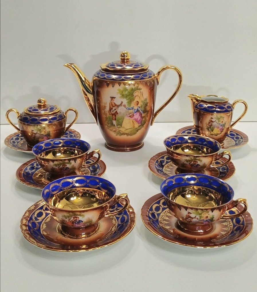 Gloria - 整套咖啡杯具 (13) - Rembrandt - 瓷器, 鍍金 #1.0