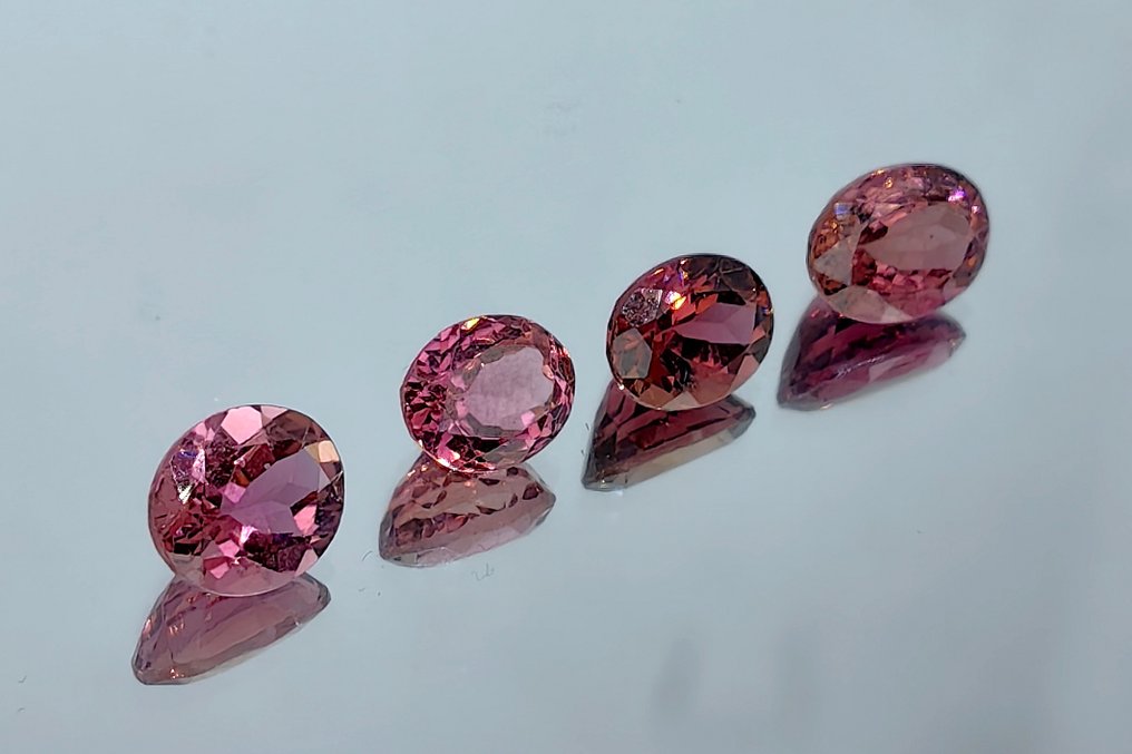 χωρίς τιμή ασφαλείας - 4 pcs  Τουρμαλίνης  - 6.27 ct - Antwerp Laboratory for Gemstone Testing (ALGT) #2.1