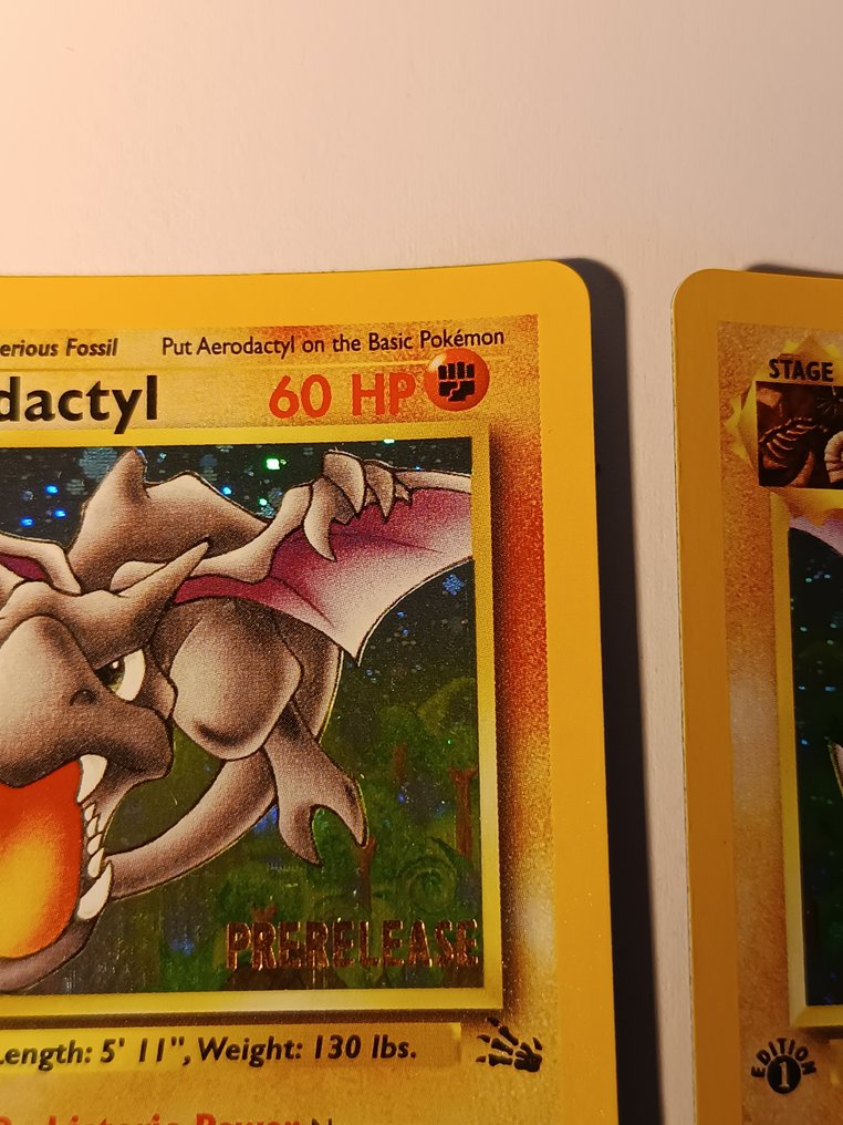 Pokémon - 2 Card - Aerodactyl first edition Prerelease Πρώτη έκδοση - WOTC - Fossil #3.2