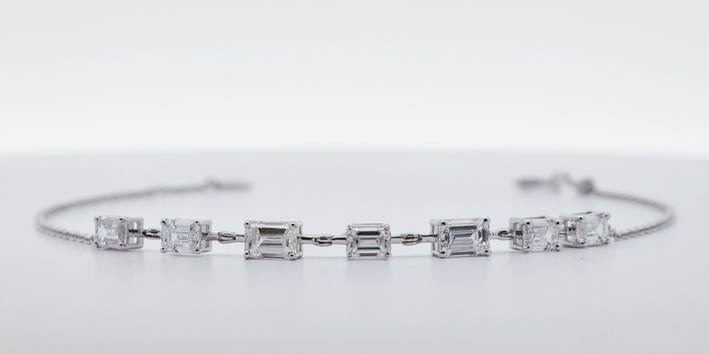 沒有保留價 - 手鈪 - 14 克拉 白金 -  2.06ct. tw. 鉆石 (實驗室培育) #1.0