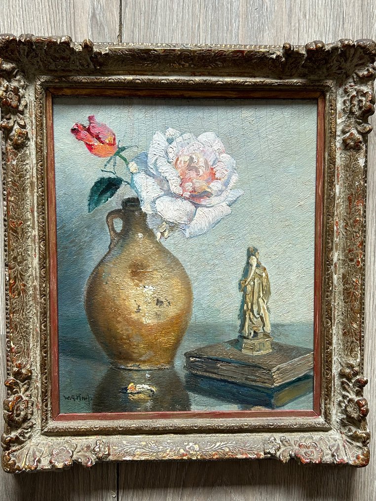 Willem Anton Alexander Knip (1883 - 1967) - Bloemstilleven met beeld #1.0