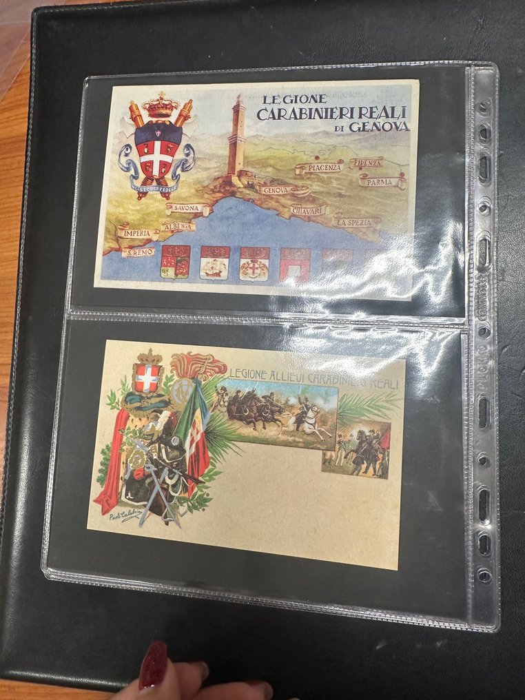 意大利 - 军事, 王族, 城市和景观, Carabinieri - 博洛尼亚、热那亚、米兰、巴里、卡利亚里、特拉帕尼 - 明信片相册 (28) - 1890-1930 #4.3