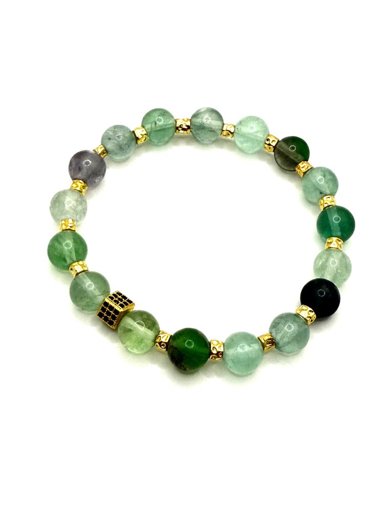 Πρώτης ποιότητας - Φλουρίτης - Ασήμι 925 - Πιστοποιητικό αυθεντικότητας - Μπανγκλ - Αποκλειστική εργασία #3.2