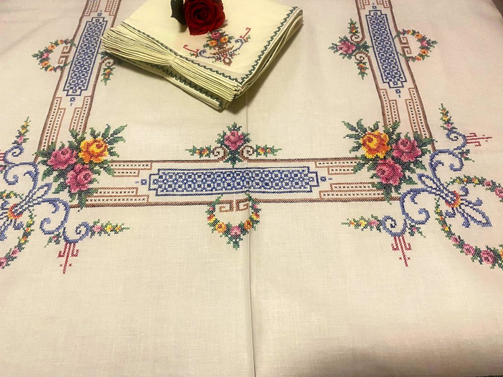 Tablecloth  - 260 cm - 170 cm - Cross-stitch tablecloth #1.0