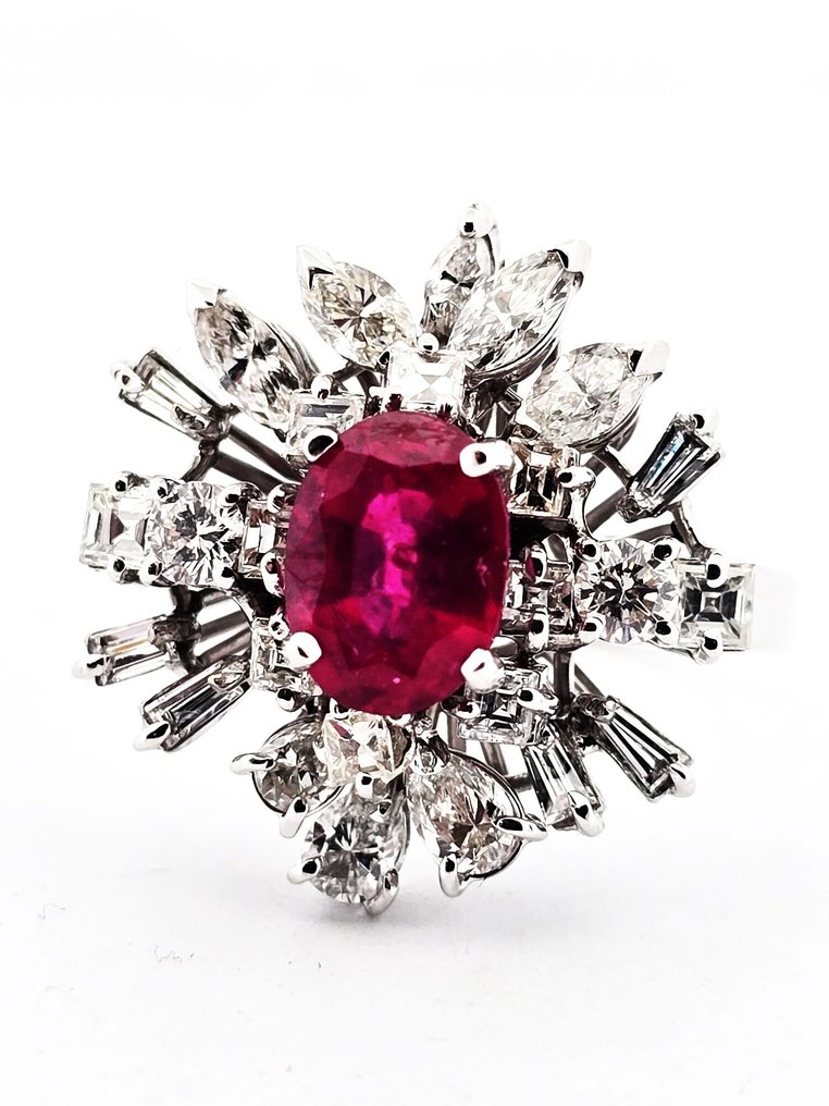 Δαχτυλίδι - 18 καράτια Κίτρινο χρυσό -  5.30ct. tw. Διαμάντι (Φυσικό)  - Ρουμπίνι #2.1