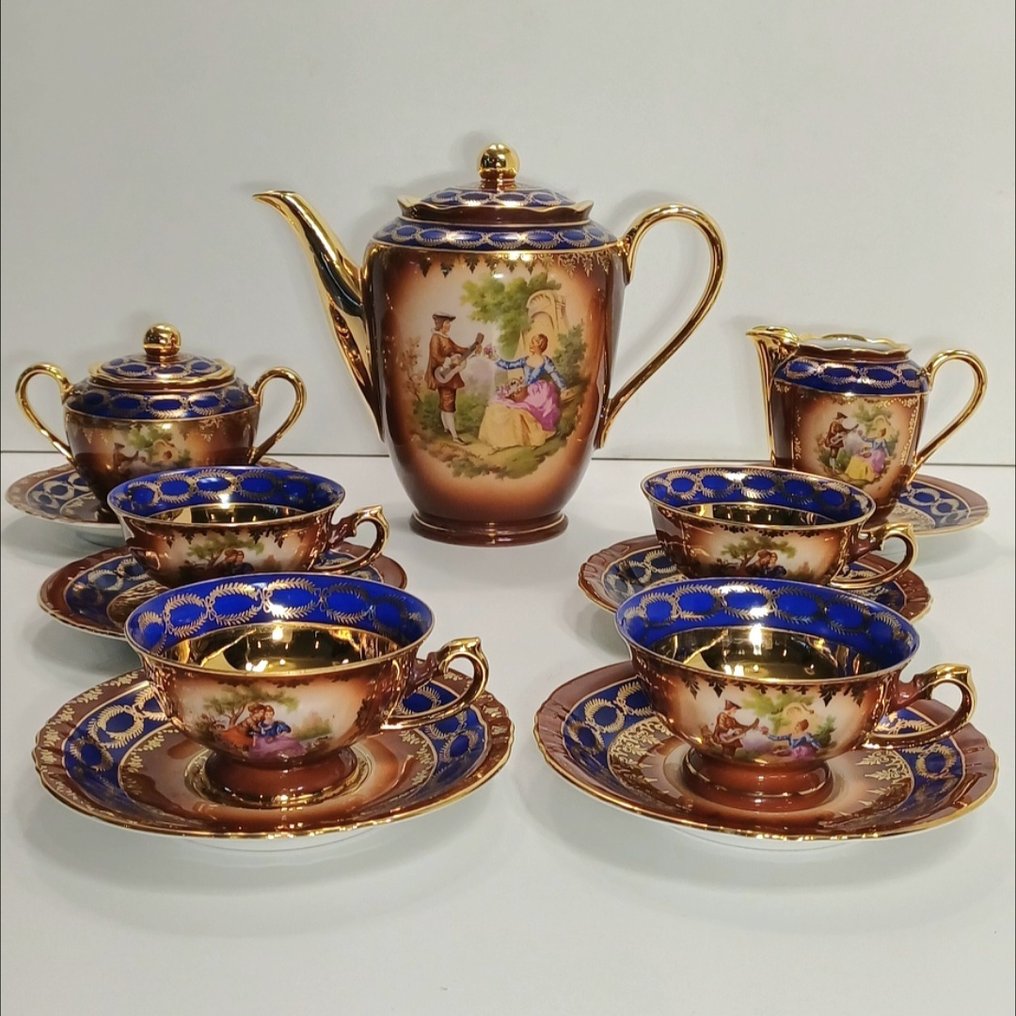 Gloria - 整套咖啡杯具 (13) - Rembrandt - 瓷器, 鍍金 #2.1