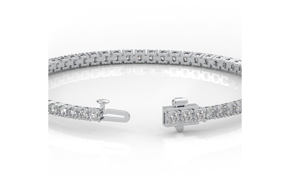 网球手链 - 14K包金 白金 - 4.83ct. tw. 钻石 (实验室培育) #4.3