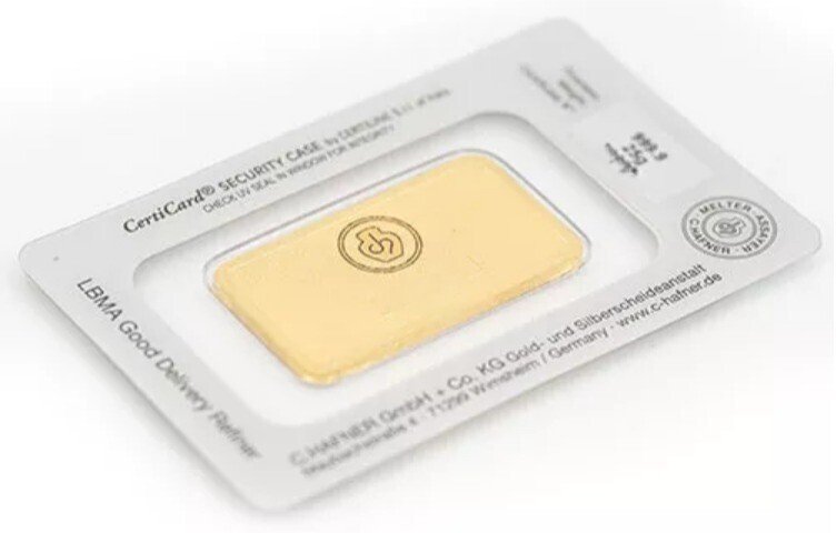 25 gram - Gull .999 - C. Hafner - Forseglet og med sertifikat #3.2