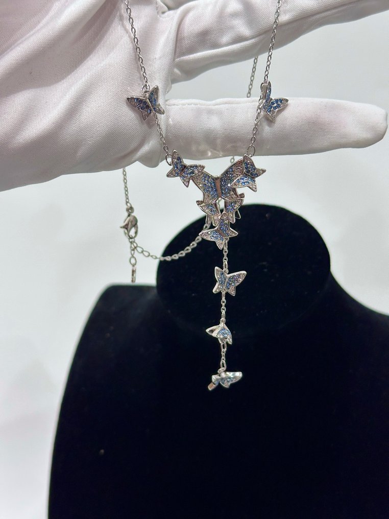 Swarovski - Statue, Idyllia Series Lilia Butterfly Y-Shaped Necklace - 0 cm - Krystall #4.3