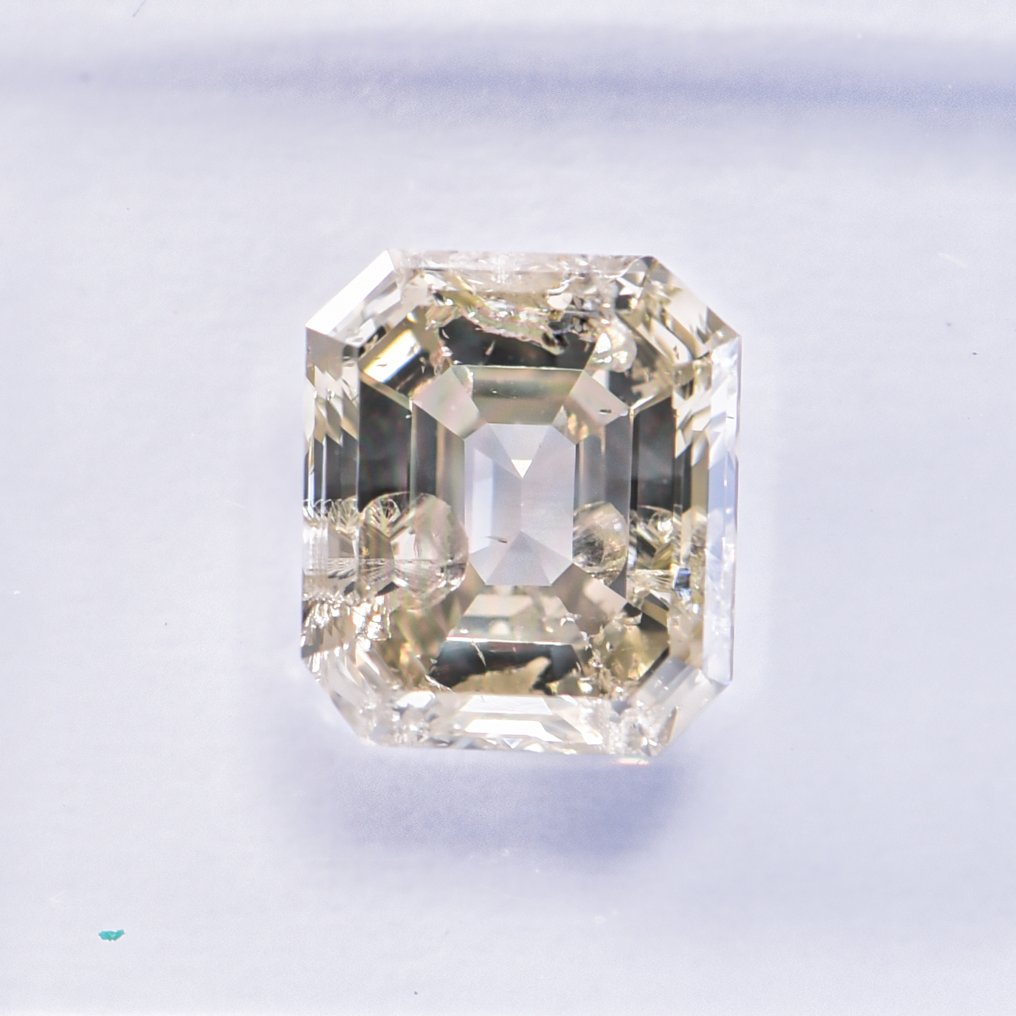 没有保留价 - 1 pcs 钻石  (天然色彩的)  - 1.50 ct - 祖母绿 - Fancy 稍帶棕色的, 稍帶綠色的 黄色 - I1 内含一级 - 国际宝石研究院（IGI） - VG #1.0