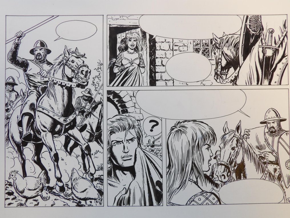 Scholz, Claus - De Rode Ridder 212 - De zwarte inquisiteur [strook 3 + 4] - 1 x alkuperäinen sivu - 2006 #4.3