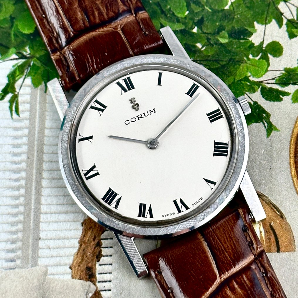 Corum - Silver Linen Dress Watch - Ref. 57193 / 21 Jewels - Uomo - 1970-1979 #1.0