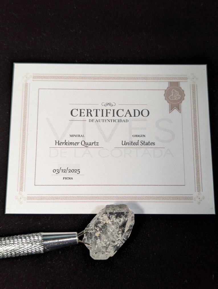 27,25 καράτια - Αποκλειστικό αυθεντικό Herkimer Diamond με δύο φάσεις, από τη Νέα Υόρκη, Δείγμα - Ύψος: 25 mm - Πλάτος: 16 mm- 5.45 g - (1) #2.1