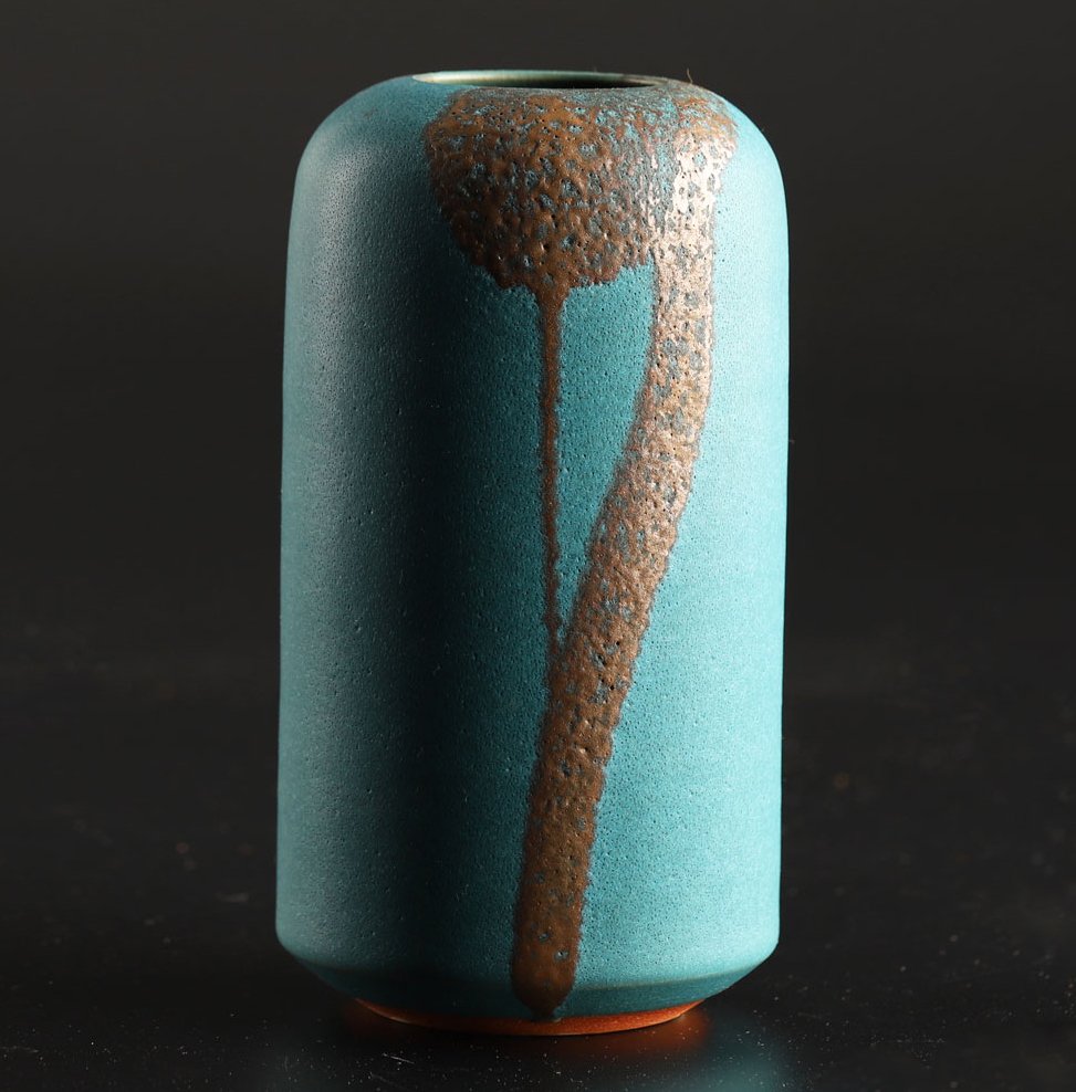 Vaso di indaco nuvola molto fine, marchiato - incluso tomobako inciso. - Ceramica - Morino Hiroaki (b. 1934) - Giappone - Periodo Shōwa (1926-1989) #1.0