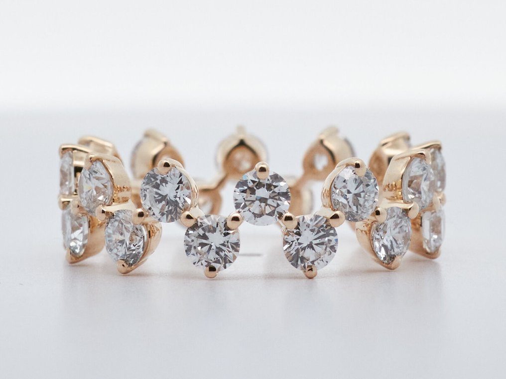 χωρίς τιμή ασφαλείας - Δαχτυλίδι - 14 καράτια Κίτρινο χρυσό -  2.93ct. tw. Διαμάντι (Εργαστηριακής καλλιέργειας) #3.2