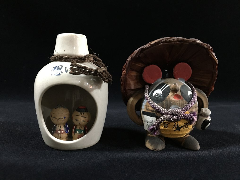 7件套日本复古木制小木偶（高：6-13厘米） - 木 - 日本 - 昭和年代(1926-1989) #1.0