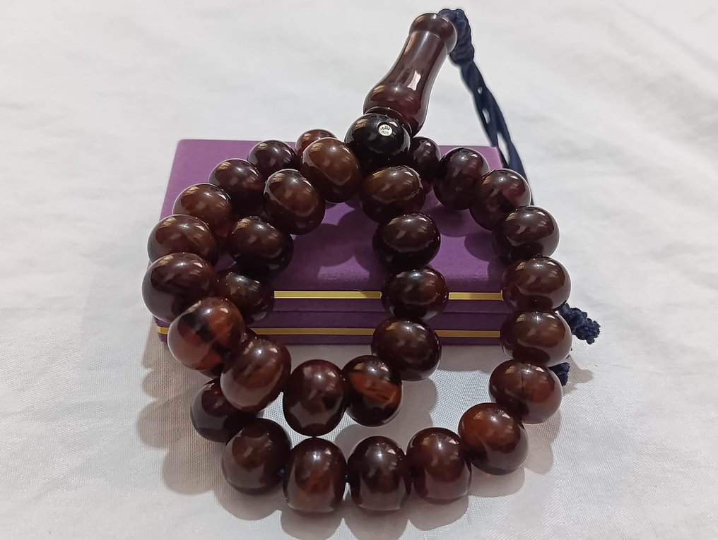  Rosario - Ambra - 1970-1980 - Rosario di perle di preghiera rare  #1.0