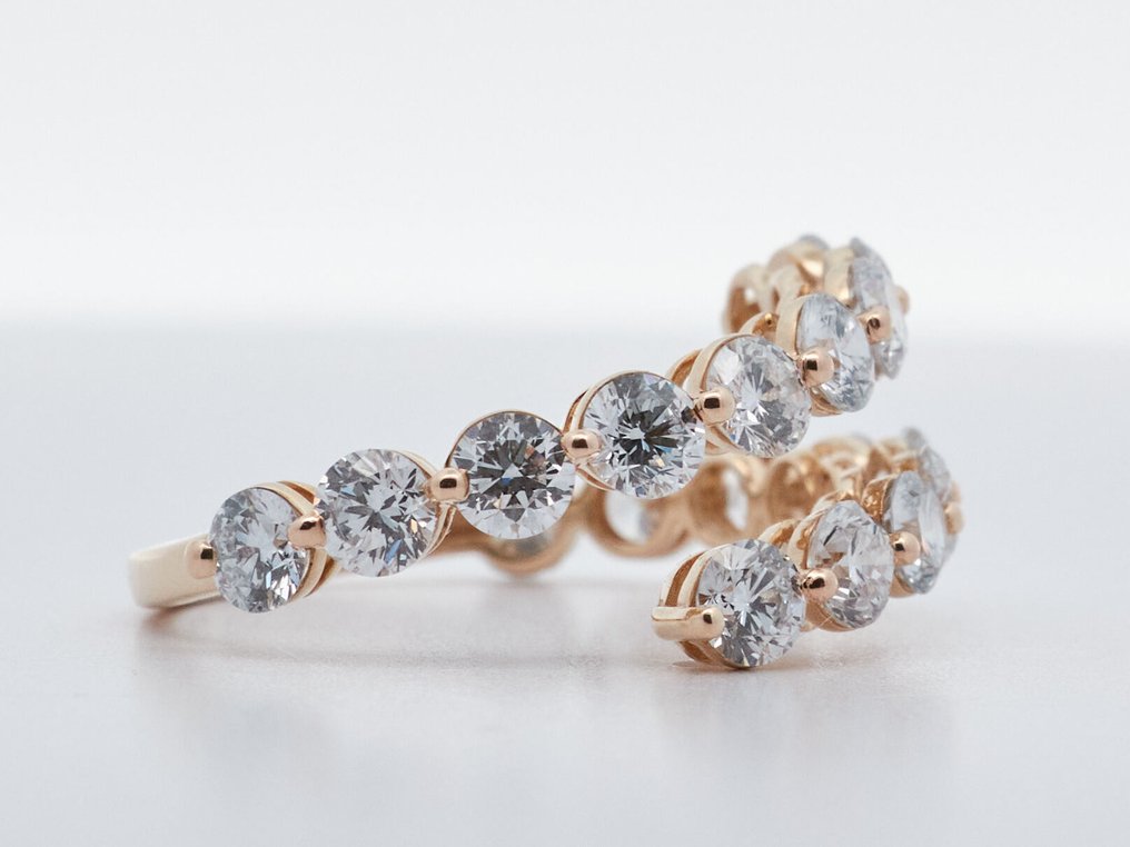 沒有保留價 - 戒指 - 14 克拉 黃金 -  2.20ct. tw. 鉆石 (實驗室培育) #2.1