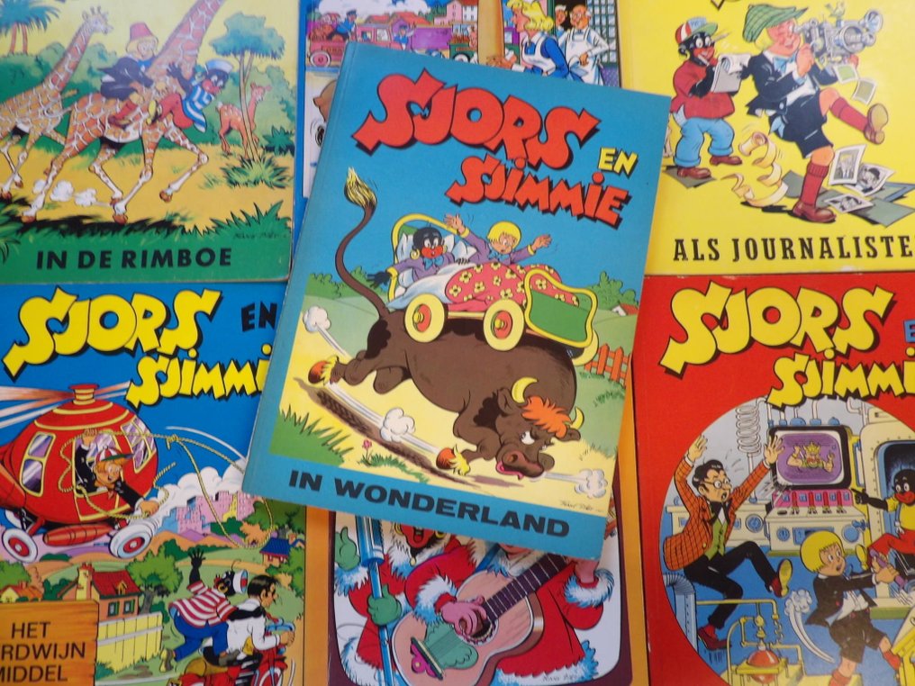 Sjors en Sjimmie lot van 7 oude Spaarnestad uitgaven - allen in zeer fraaie staat - 7 Album - 1958/1967 #1.0