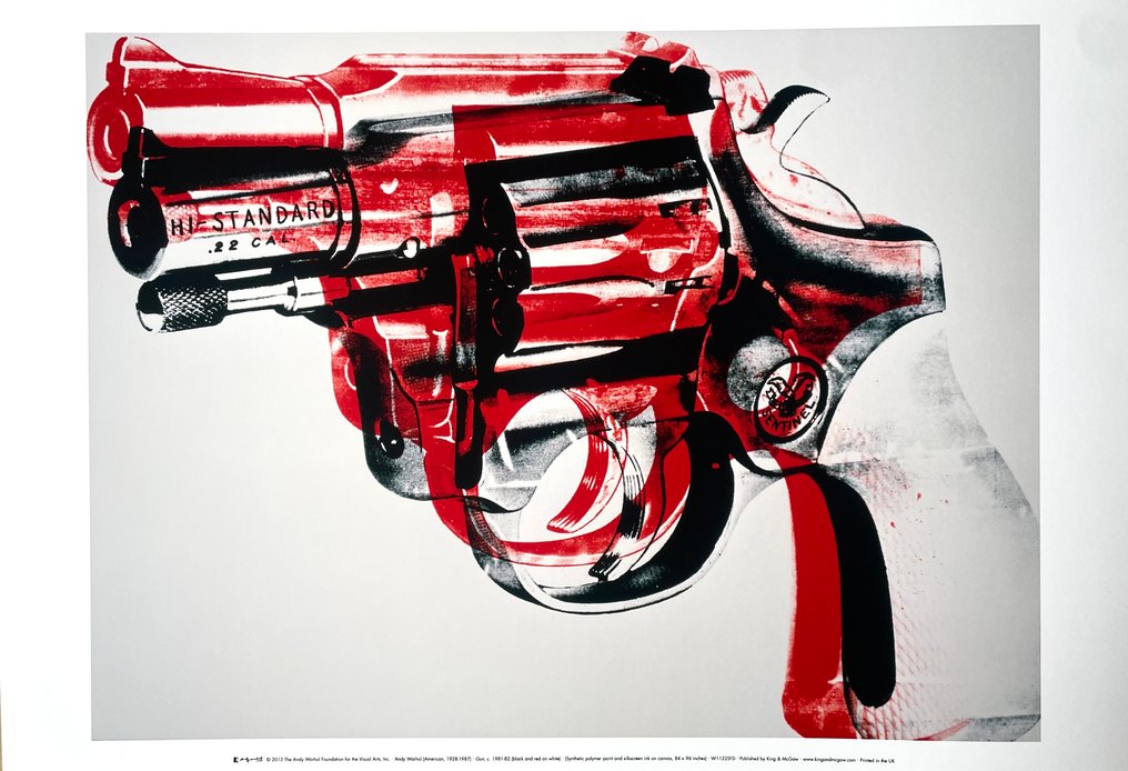 (After) Andy Warhol (1928-1987) - Gun, c. (black and red on white) - Giclée - Licensed print - 2013 - COA #1.0