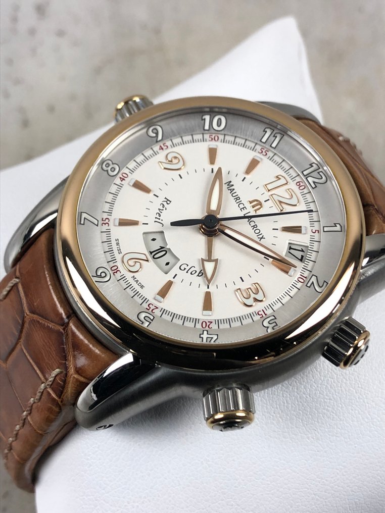Maurice Lacroix - Masterpiece Réveil Globe Gold / Steel Automatic - MP6388.PS101.830 - Mænd - 2010-2020  #1.0