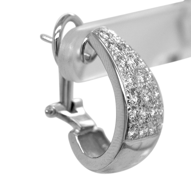 Boucles d'oreilles - 18 carats Or blanc Diamant (Naturelle)  - Boucles d'oreilles pavé #2.1